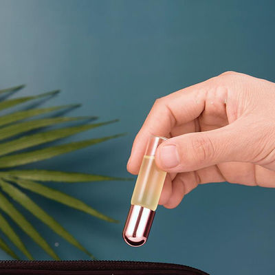 10 ml attar bottles perfume body essential oil clear 10ml bamboo roller roll on glass bottle with metal ball lid for oils