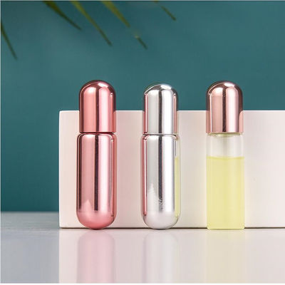 10 ml attar bottles perfume body essential oil clear 10ml bamboo roller roll on glass bottle with metal ball lid for oils