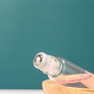 10 ml attar bottles perfume body essential oil clear 10ml bamboo roller roll on glass bottle with metal ball lid for oils